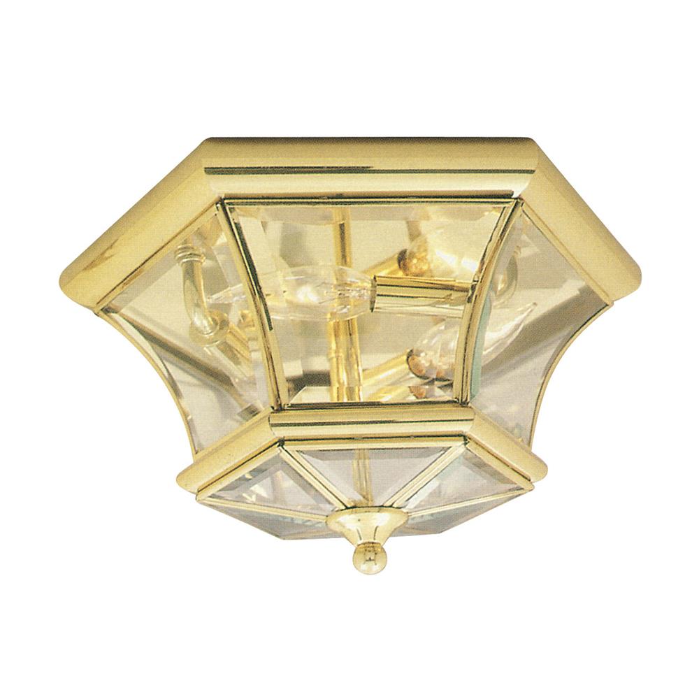 Livex Lighting 7053-02 Monterey Ceiling Mount in Polished Brass 